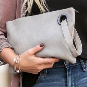 Grey Oversized Clutch